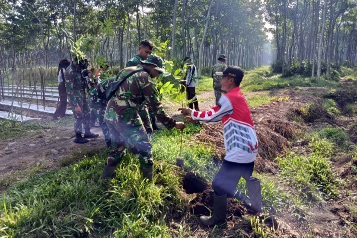 TMMD ke 127 Kodim 0809/Kediri, TNI Bersama Masyarakat Hijaukan Cagar Alam Simpenan